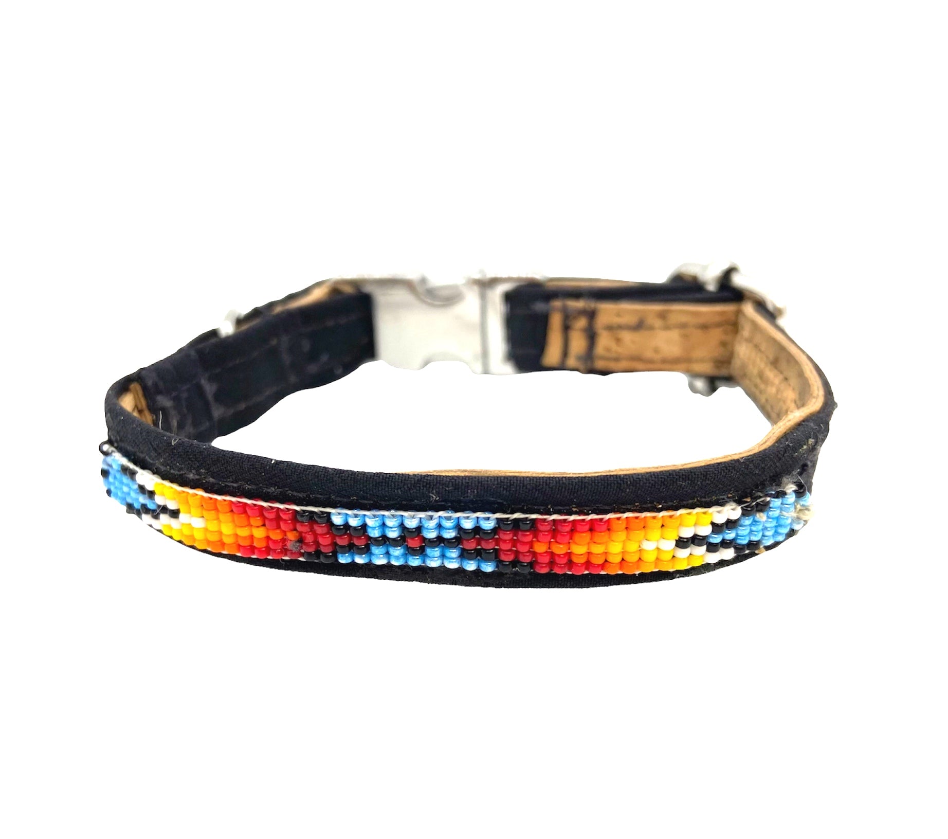 Eco-FriendlyCork_UpcycledGore-Tex_Hand-BeadedCollar_Red_blue_orange_xs