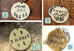 Custom Hand-Stamped Pet ID Tag - Little Pine Lifestyle and Apparel